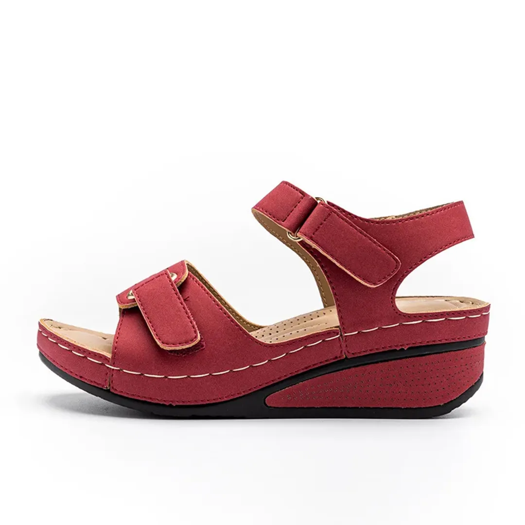 Comfyfleek Hook & Loop Ankle Strap Wedge Sport Sandals