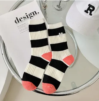 COZY COLORFUL STRIPE CREW SOCKS (Style Options)