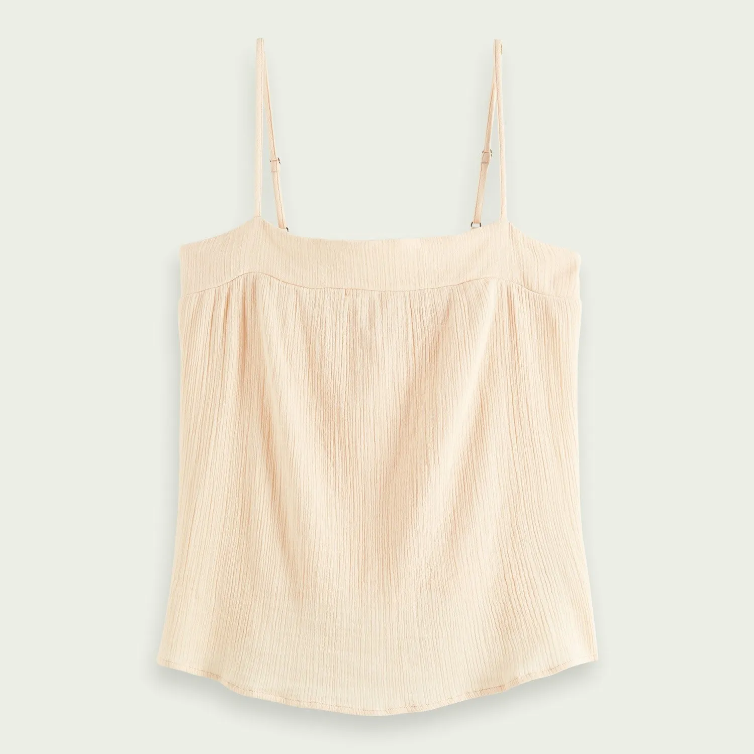 Crepe Organic Cotton Tank Top (Deep Peach)