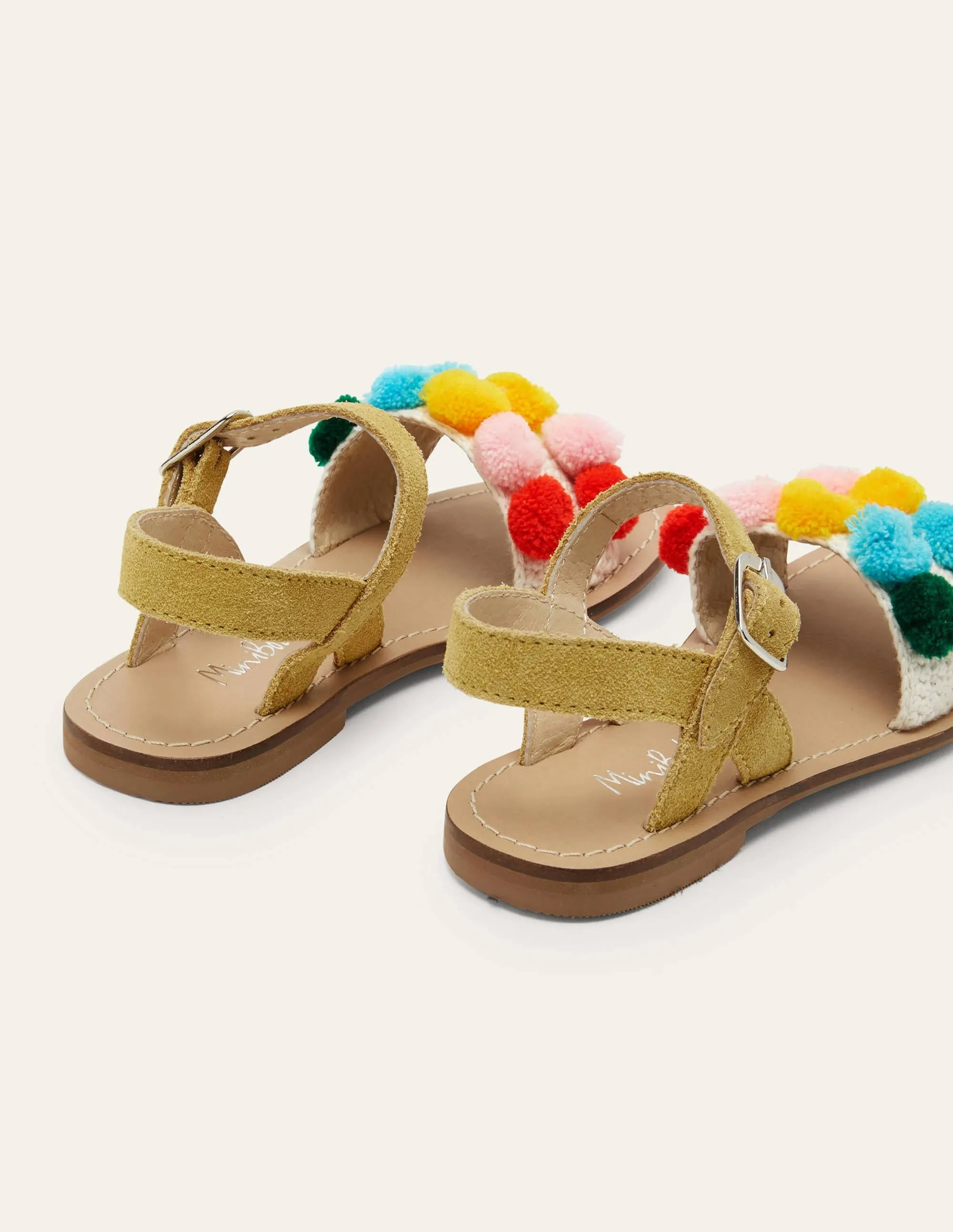 Crochet Sandals-Multi Pom Poms