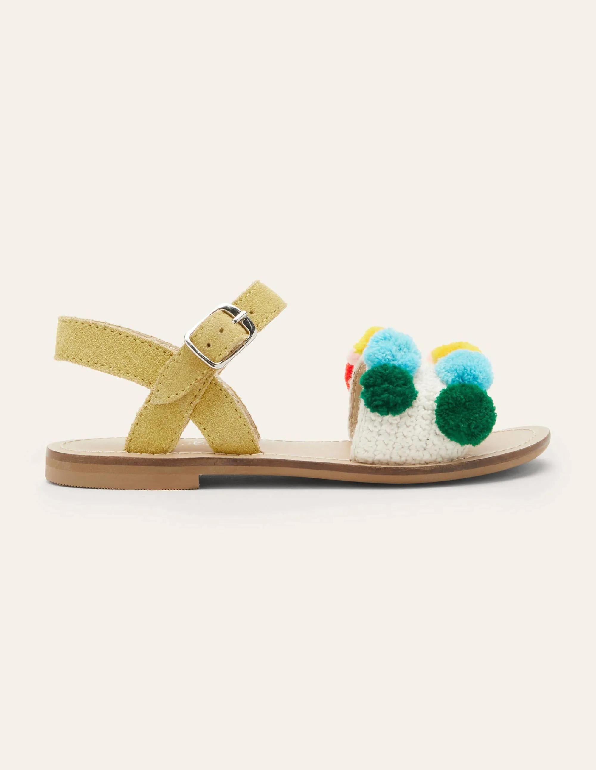 Crochet Sandals-Multi Pom Poms
