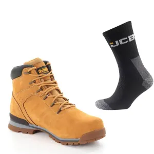 DeWalt Carlisle Special Offer Pack - DeWalt Carlisle Wheat Nubuck Lightweight Safety Boots   3 Pairs Work Socks