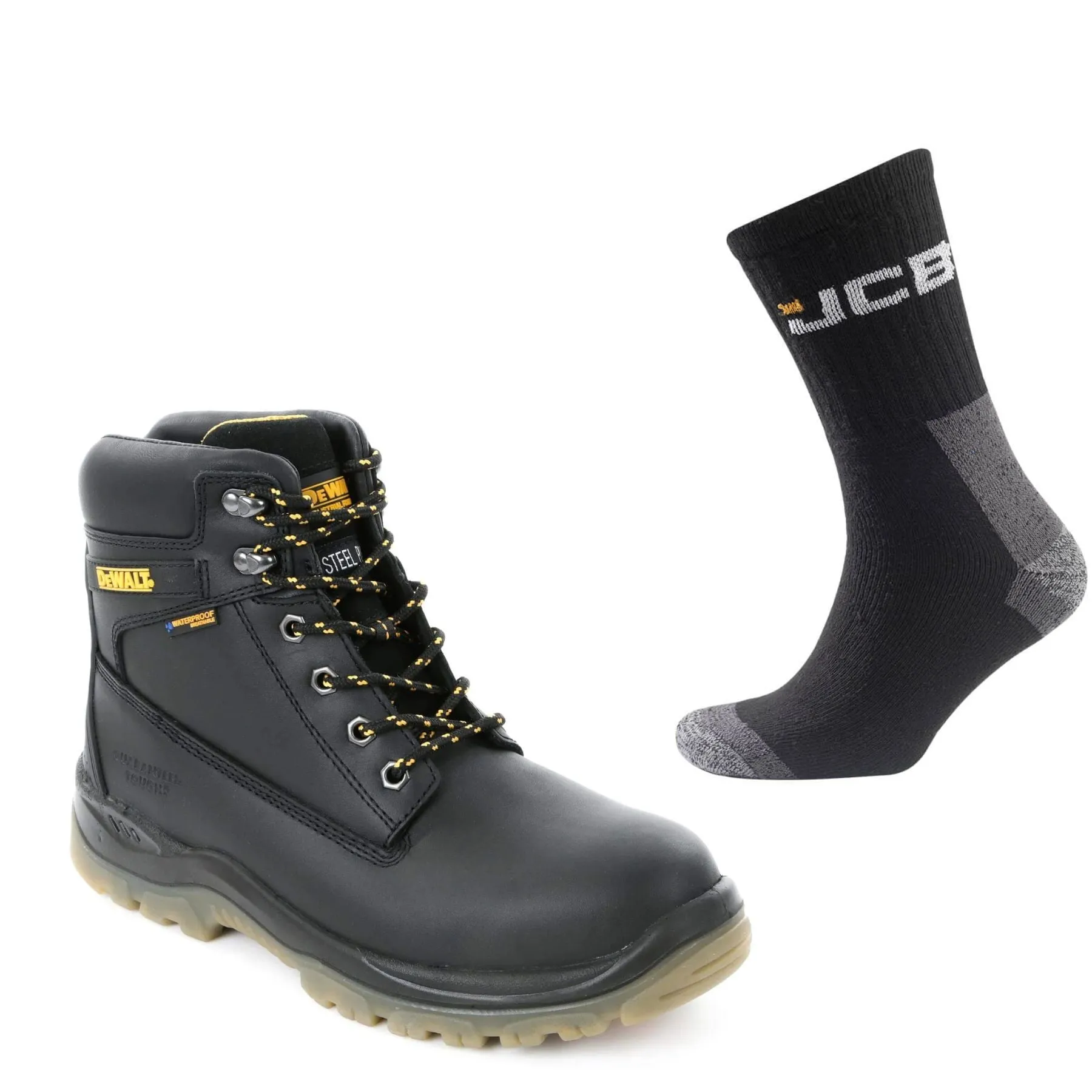DeWalt Titanium Special Offer Pack - DeWalt Titanium Black 6 Inch Waterproof Safety Boots   3 Pairs Work Socks