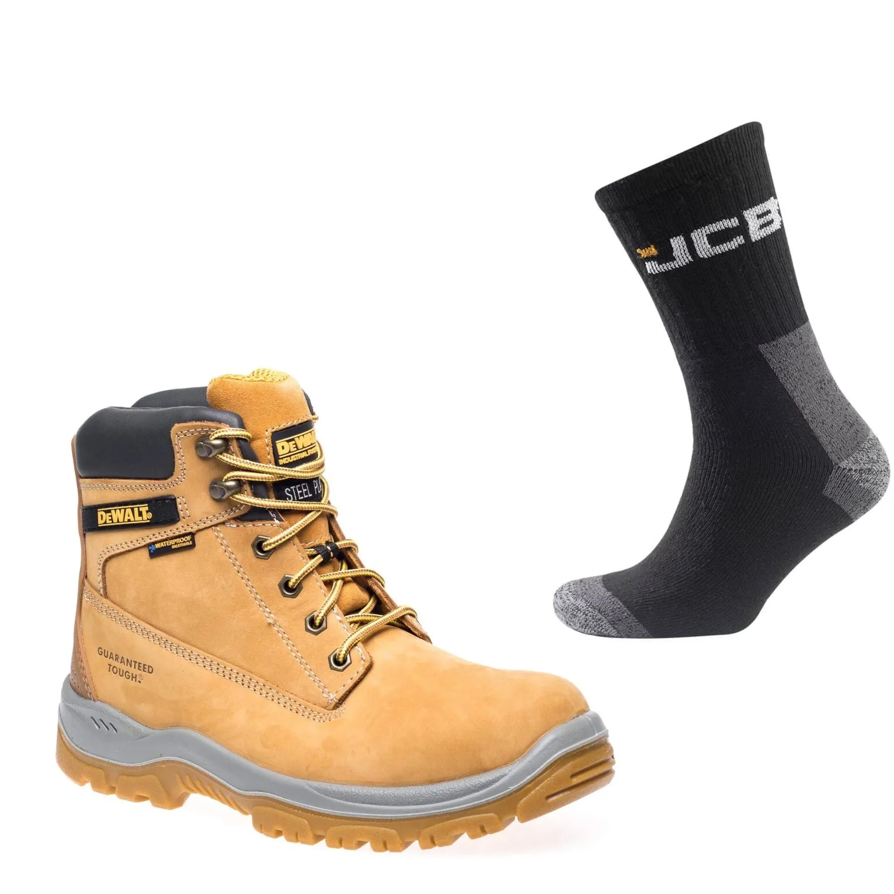 DeWalt Titanium Special Offer Pack - DeWalt Titanium Black 6 Inch Waterproof Safety Boots   3 Pairs Work Socks