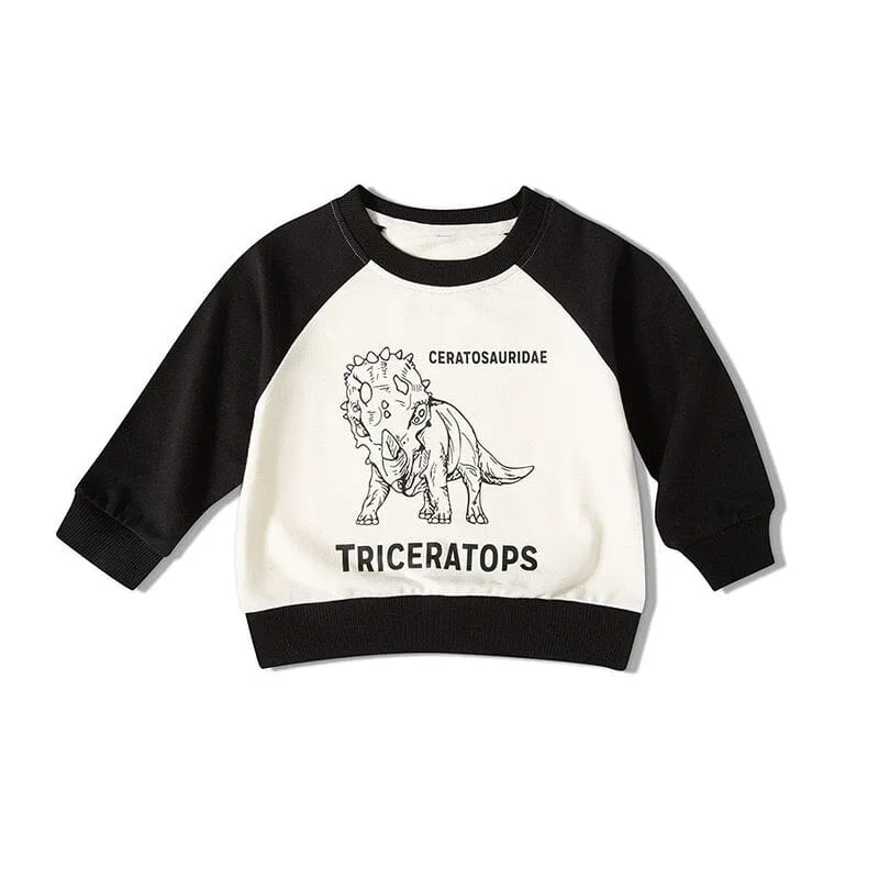 Dinosaur Contrast Color Sweatshirt