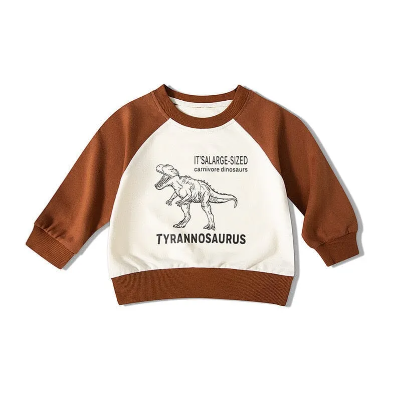 Dinosaur Contrast Color Sweatshirt
