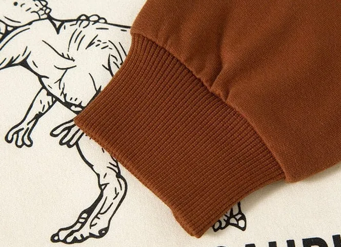 Dinosaur Contrast Color Sweatshirt