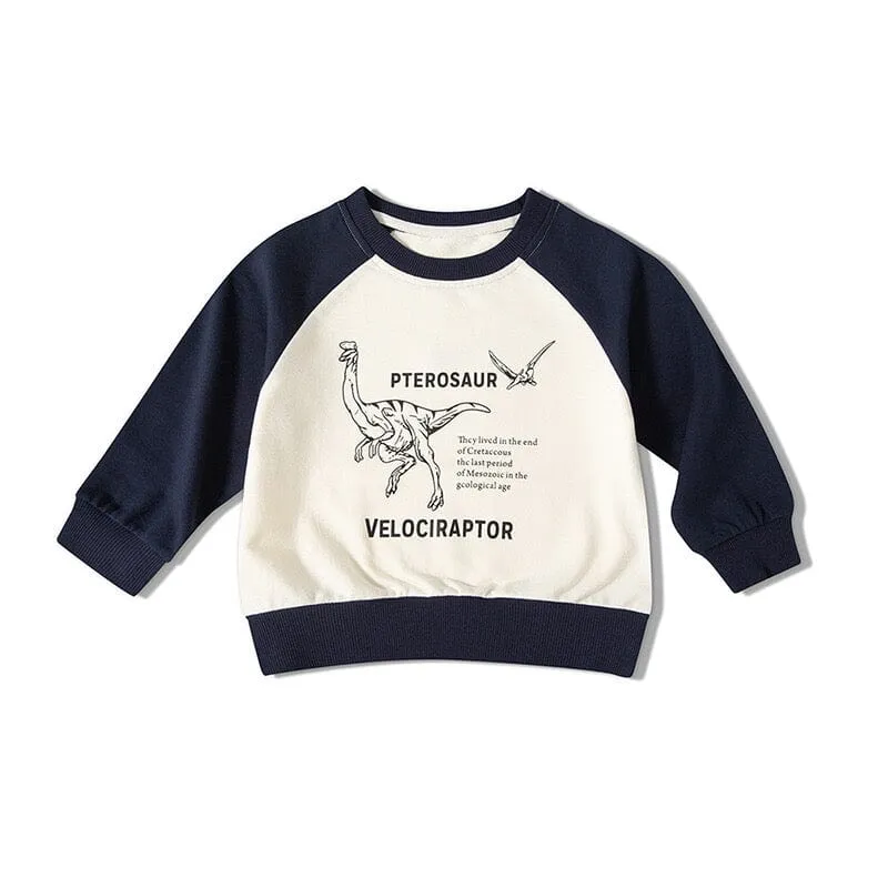 Dinosaur Contrast Color Sweatshirt