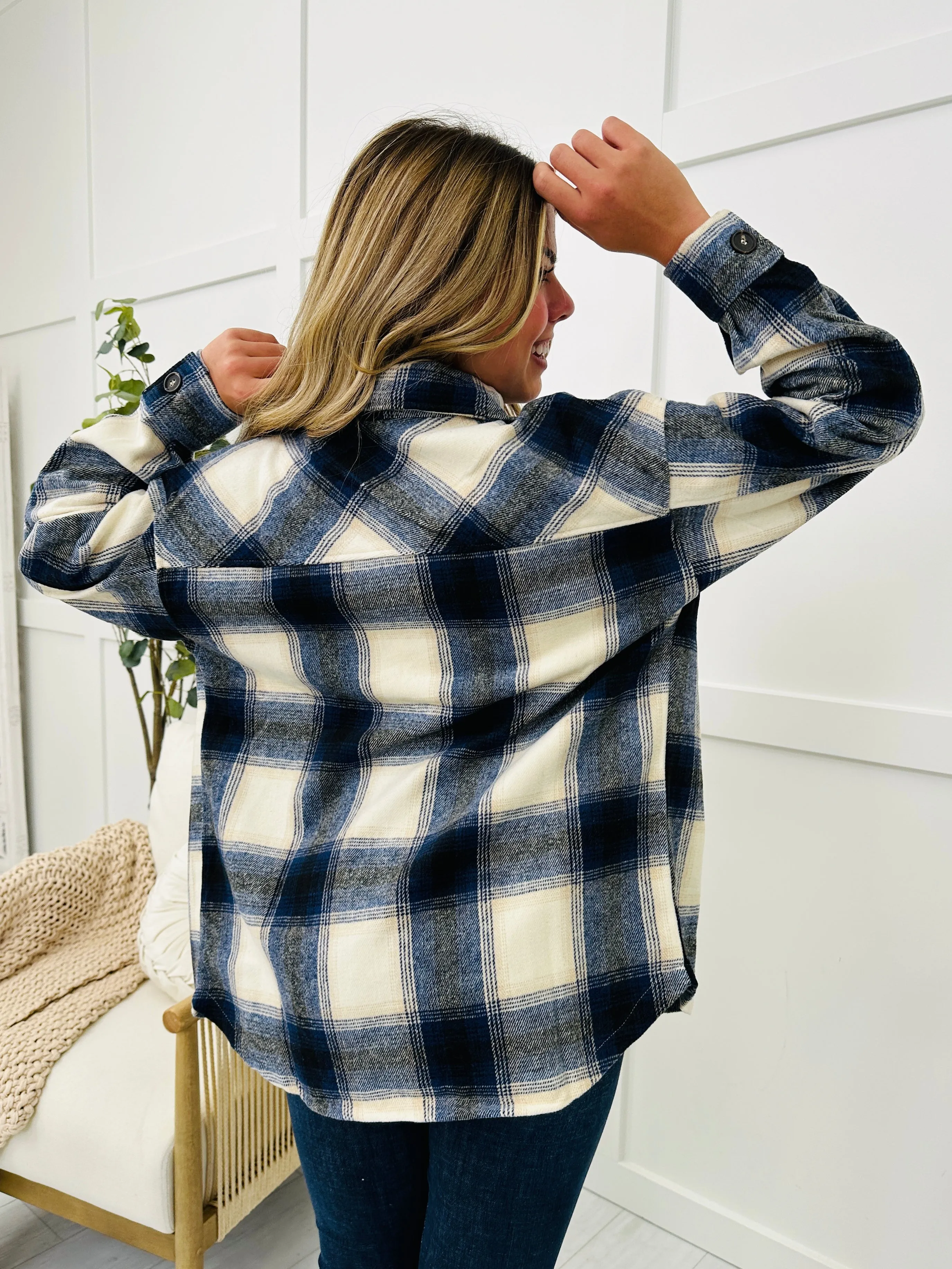 DOORBUSTER! Cozy Campout Shacket in Navy