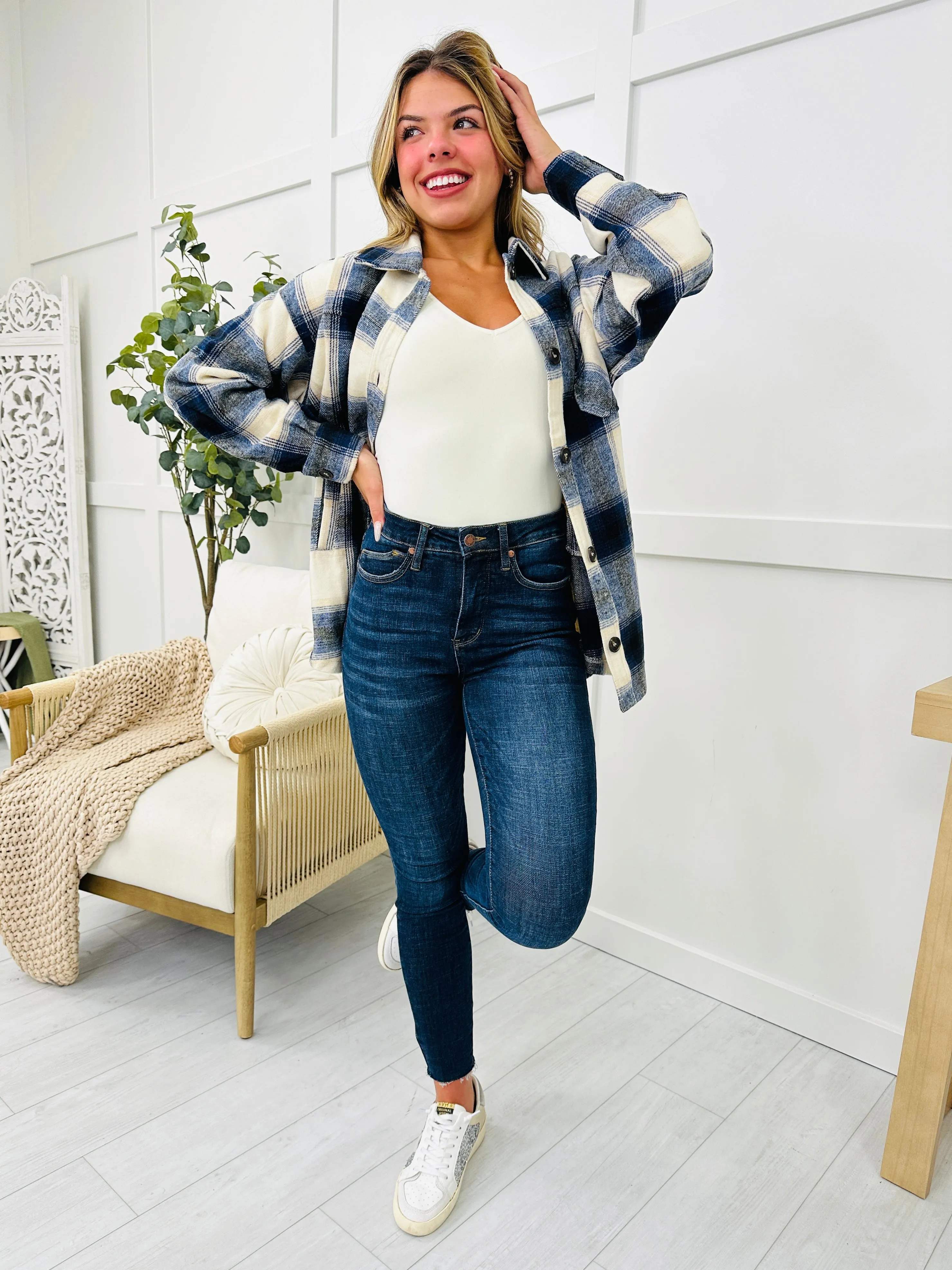 DOORBUSTER! Cozy Campout Shacket in Navy