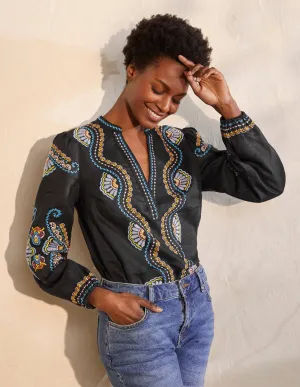 Eden Embroidered Top-Black