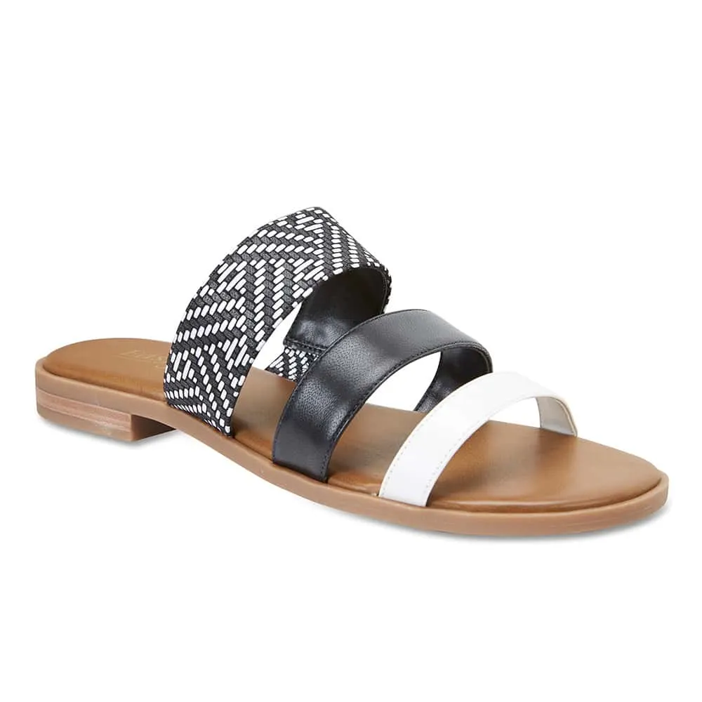 Egypt Slide in Black Multi Leather