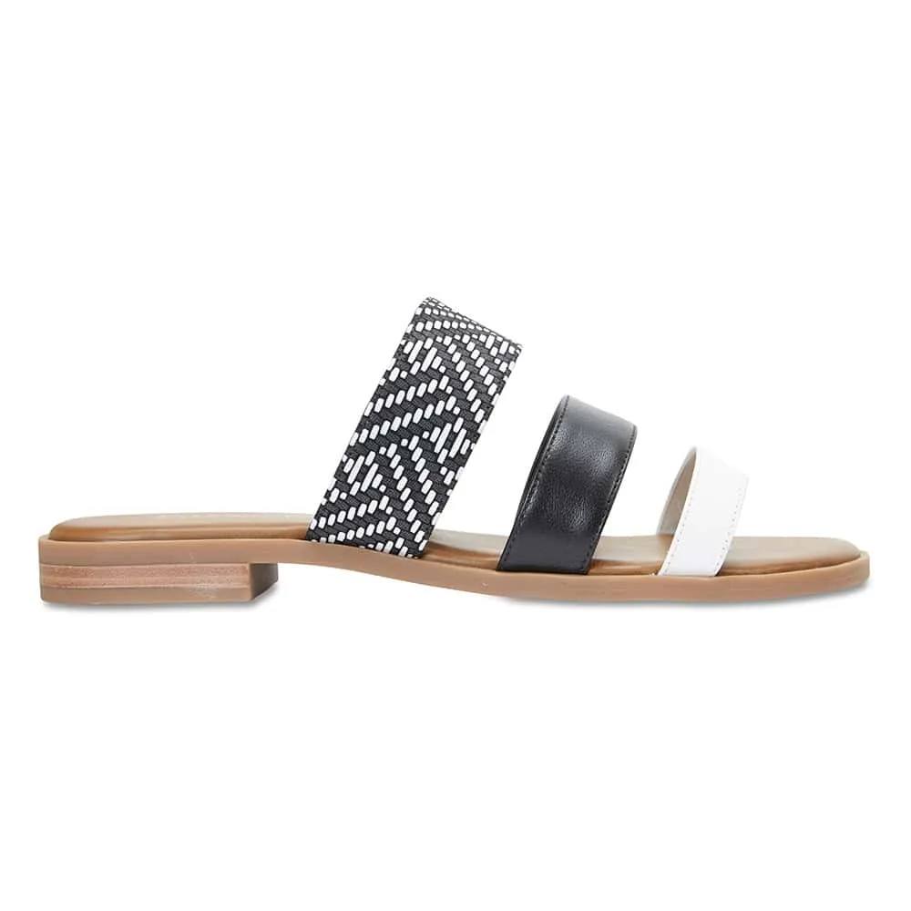 Egypt Slide in Black Multi Leather