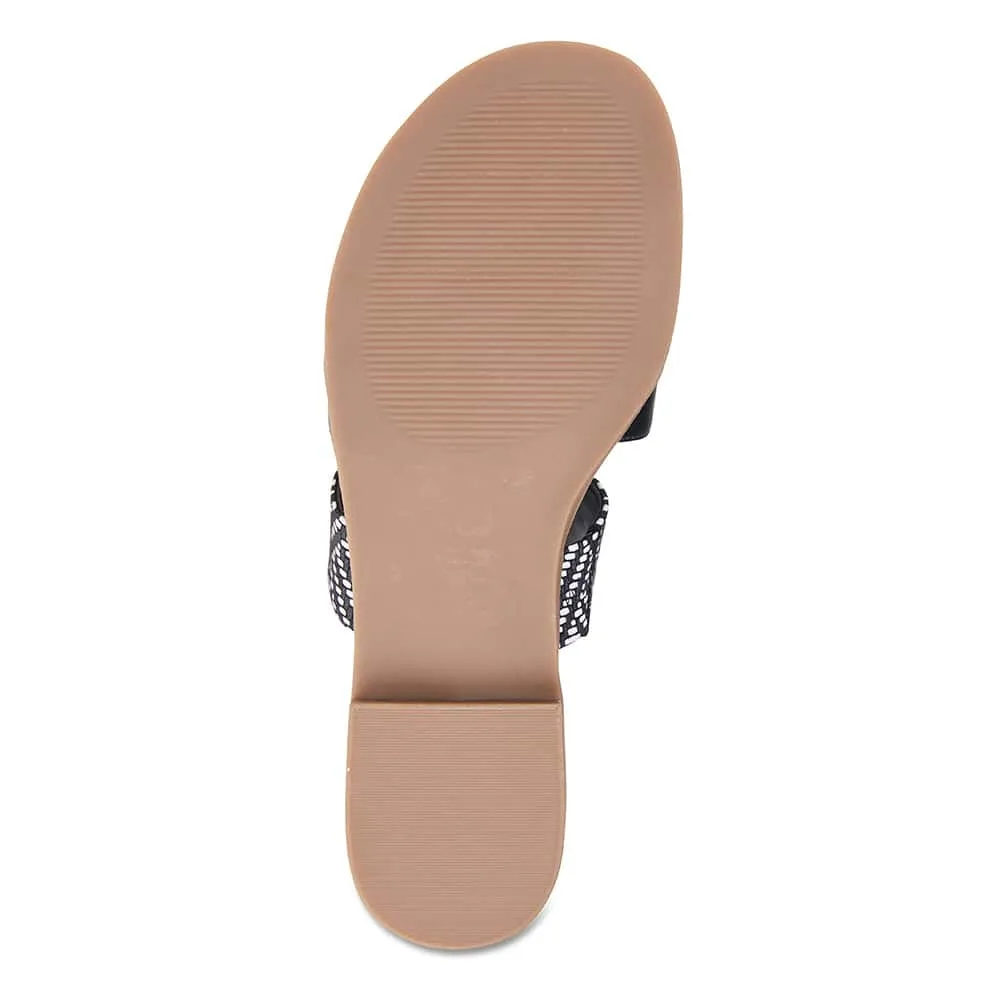 Egypt Slide in Black Multi Leather