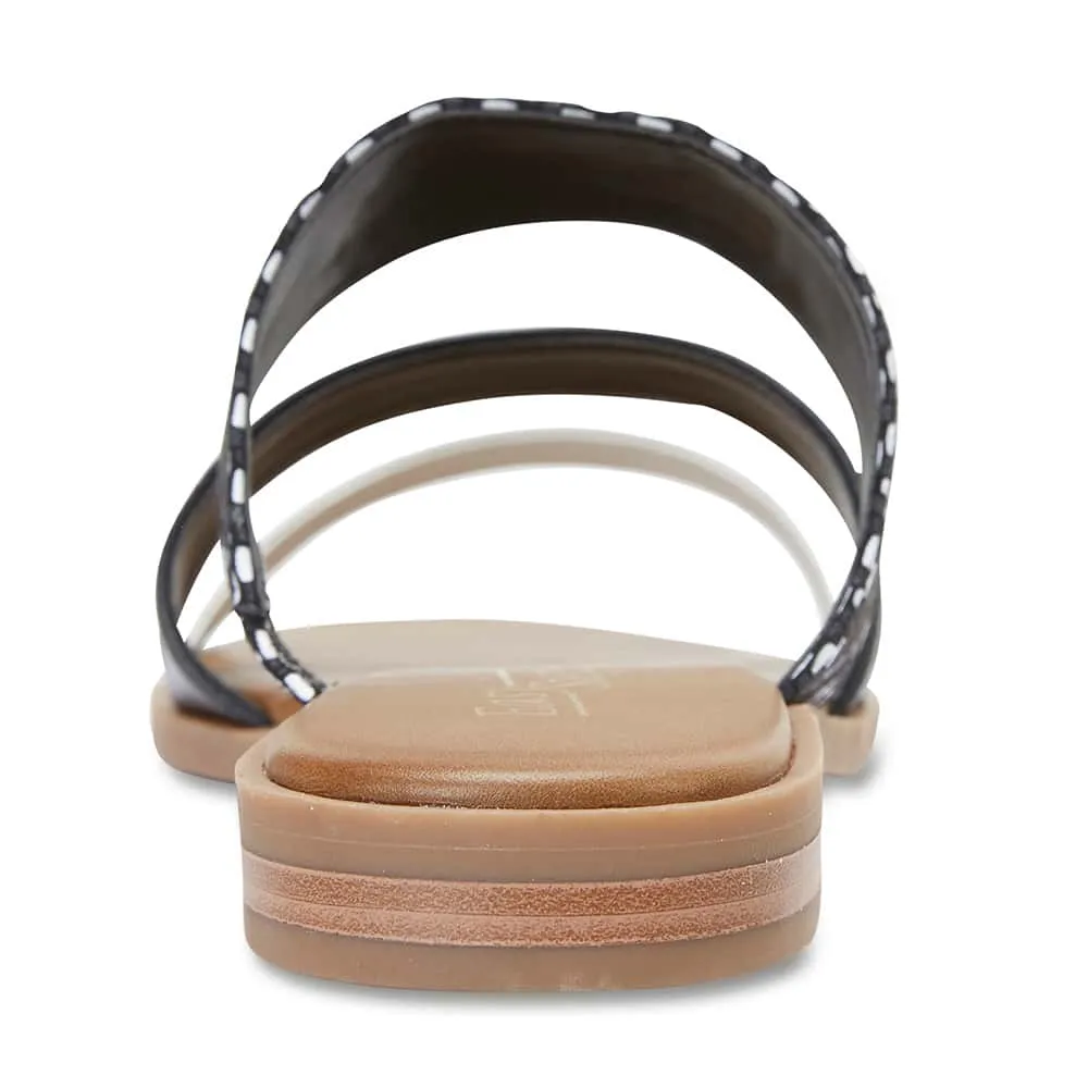 Egypt Slide in Black Multi Leather