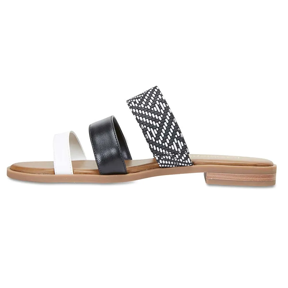 Egypt Slide in Black Multi Leather