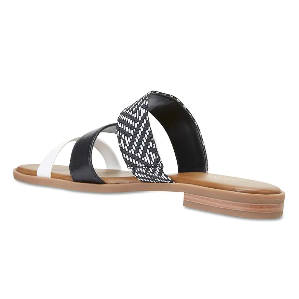 Egypt Slide in Black Multi Leather