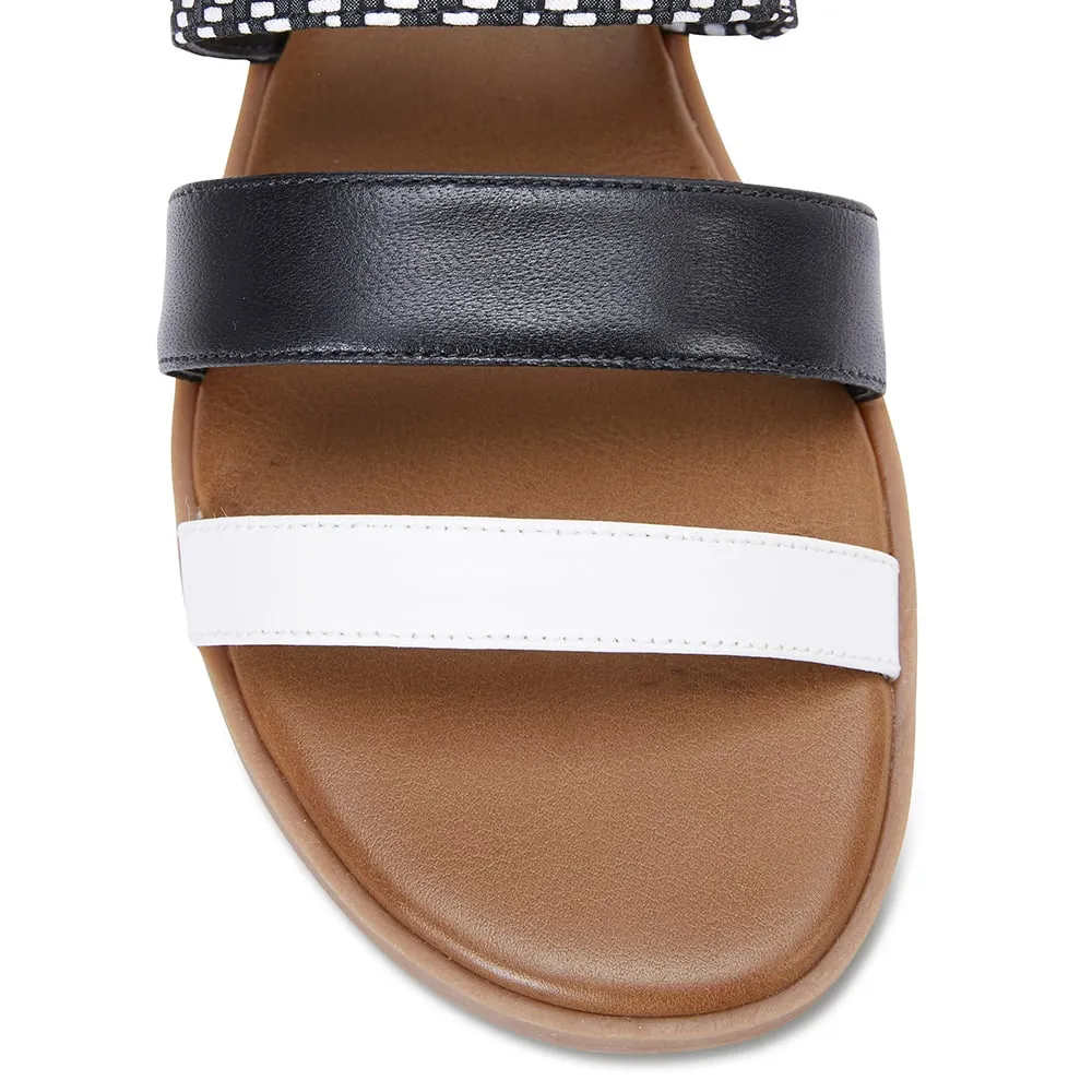 Egypt Slide in Black Multi Leather