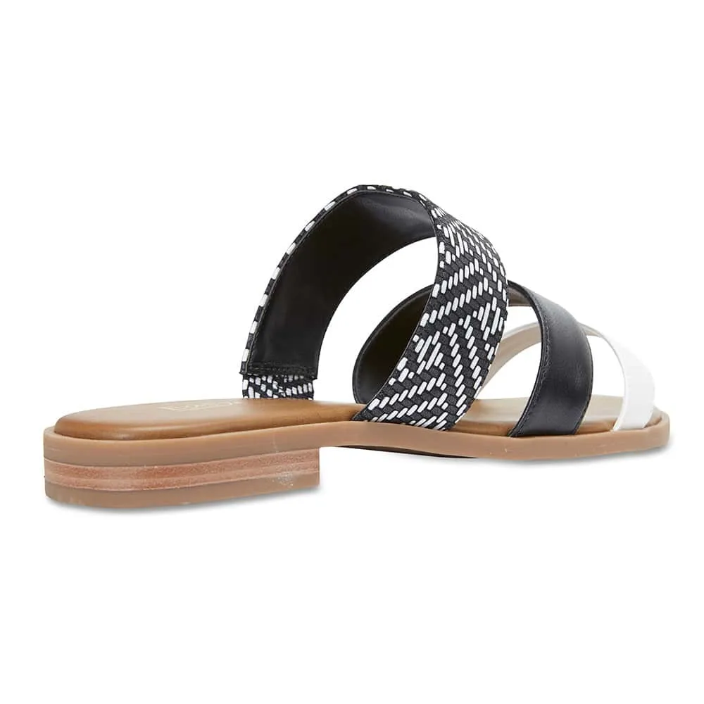 Egypt Slide in Black Multi Leather