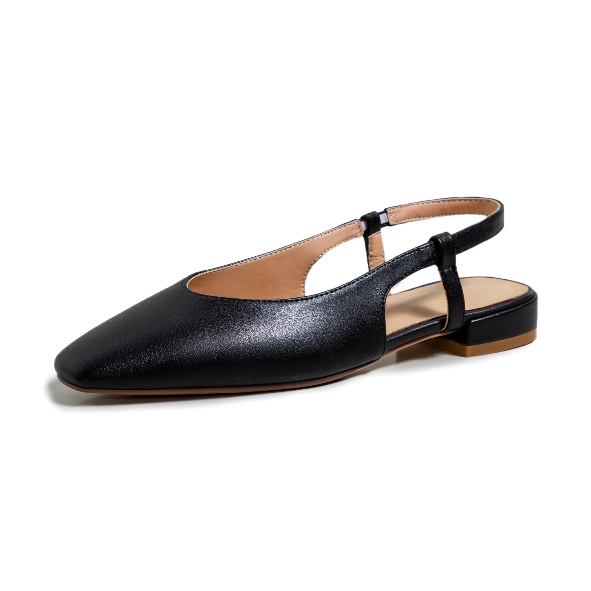 Flat Dress Sandals Spring/Summer Comfortable Low Heel Square Toe Solid Color Sandals