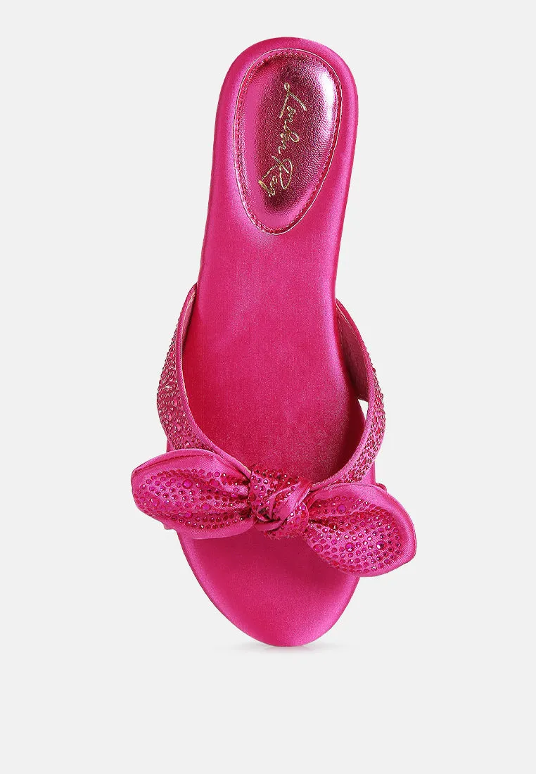 fleurette bow flat sandals