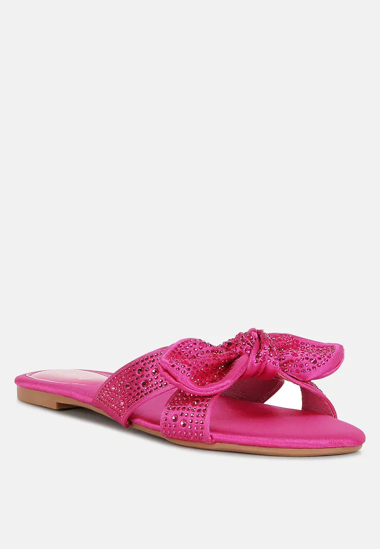 fleurette bow flat sandals