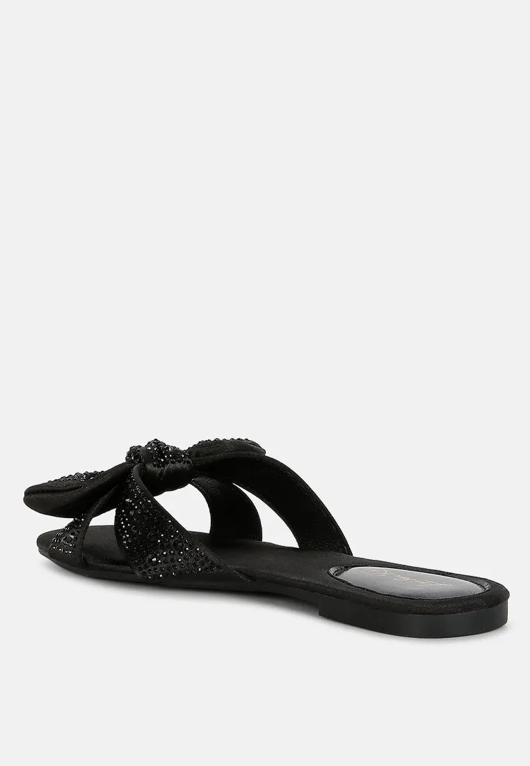 fleurette bow flat sandals
