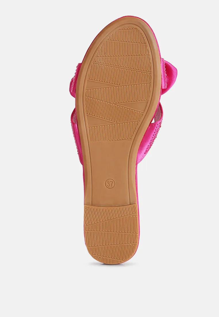 fleurette bow flat sandals