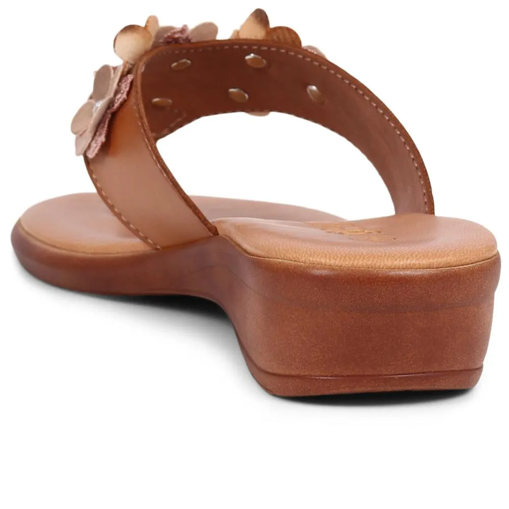 Floral Embellished Toe Post Sandals - CLUBS39001 / 325 319