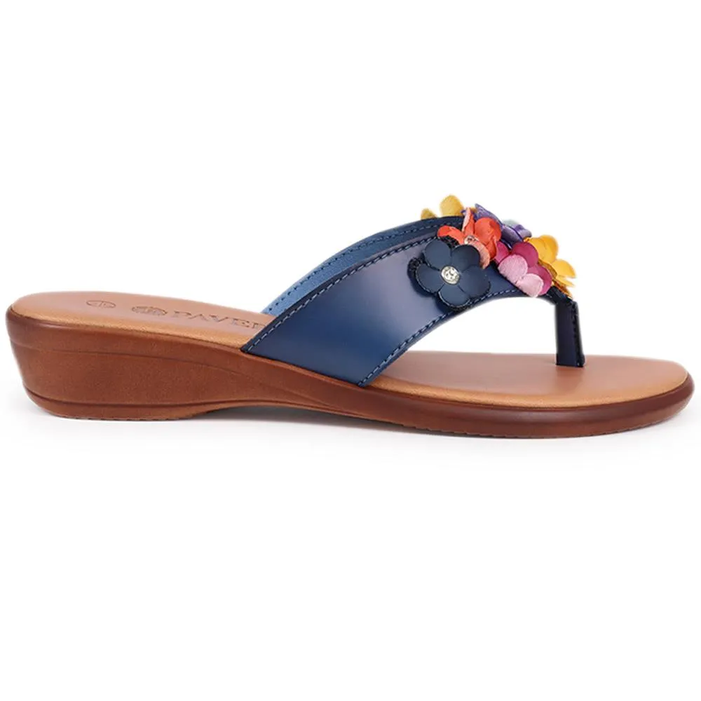 Floral Embellished Toe Post Sandals - CLUBS39001 / 325 319