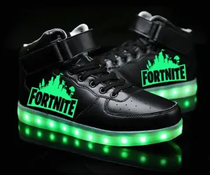Fortnite High Top Shoes Light Up  Sneakers Unisex  Kids Trainers Colorful Flashing LED Luminous Shoes Fortnite Gifts