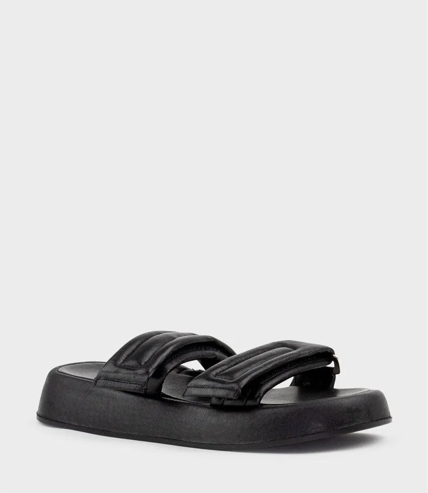HAMLET Quilted Strap Slide on Unit in Black