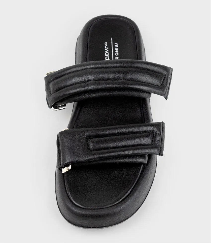 HAMLET Quilted Strap Slide on Unit in Black