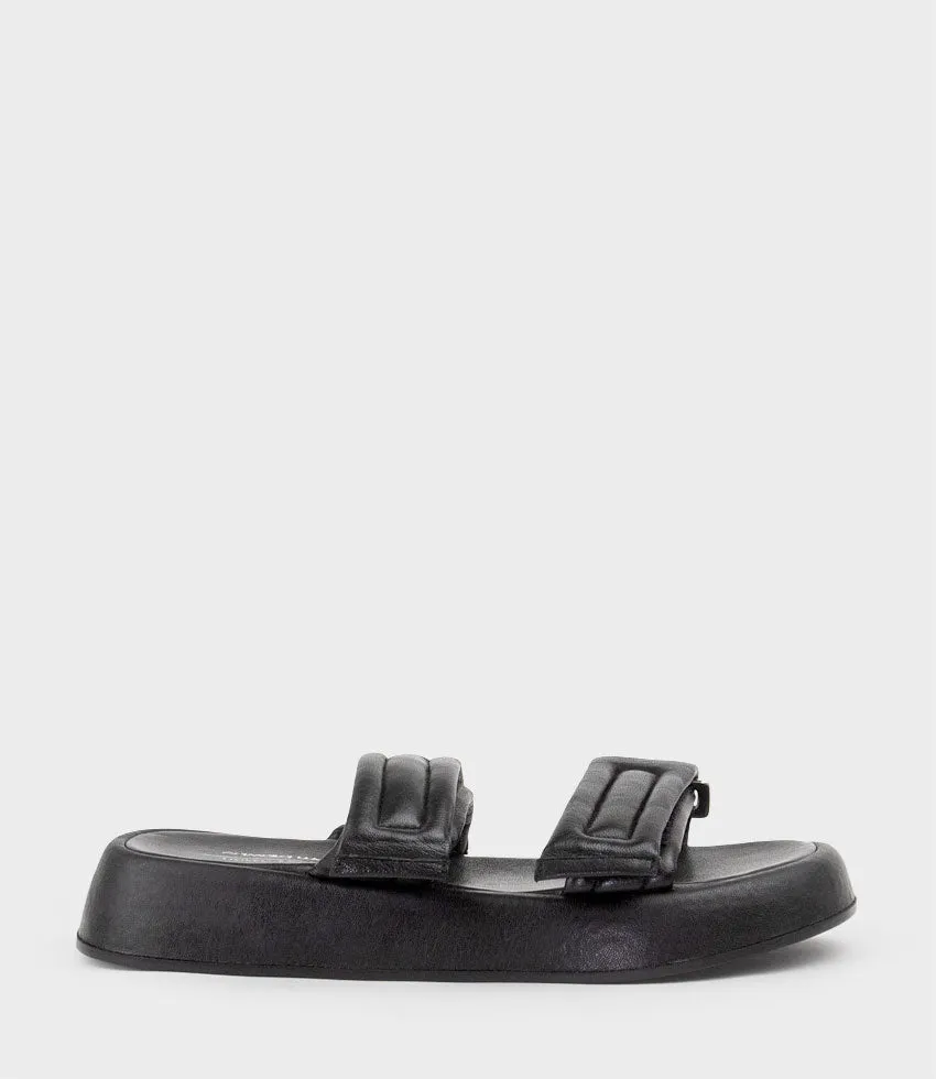 HAMLET Quilted Strap Slide on Unit in Black