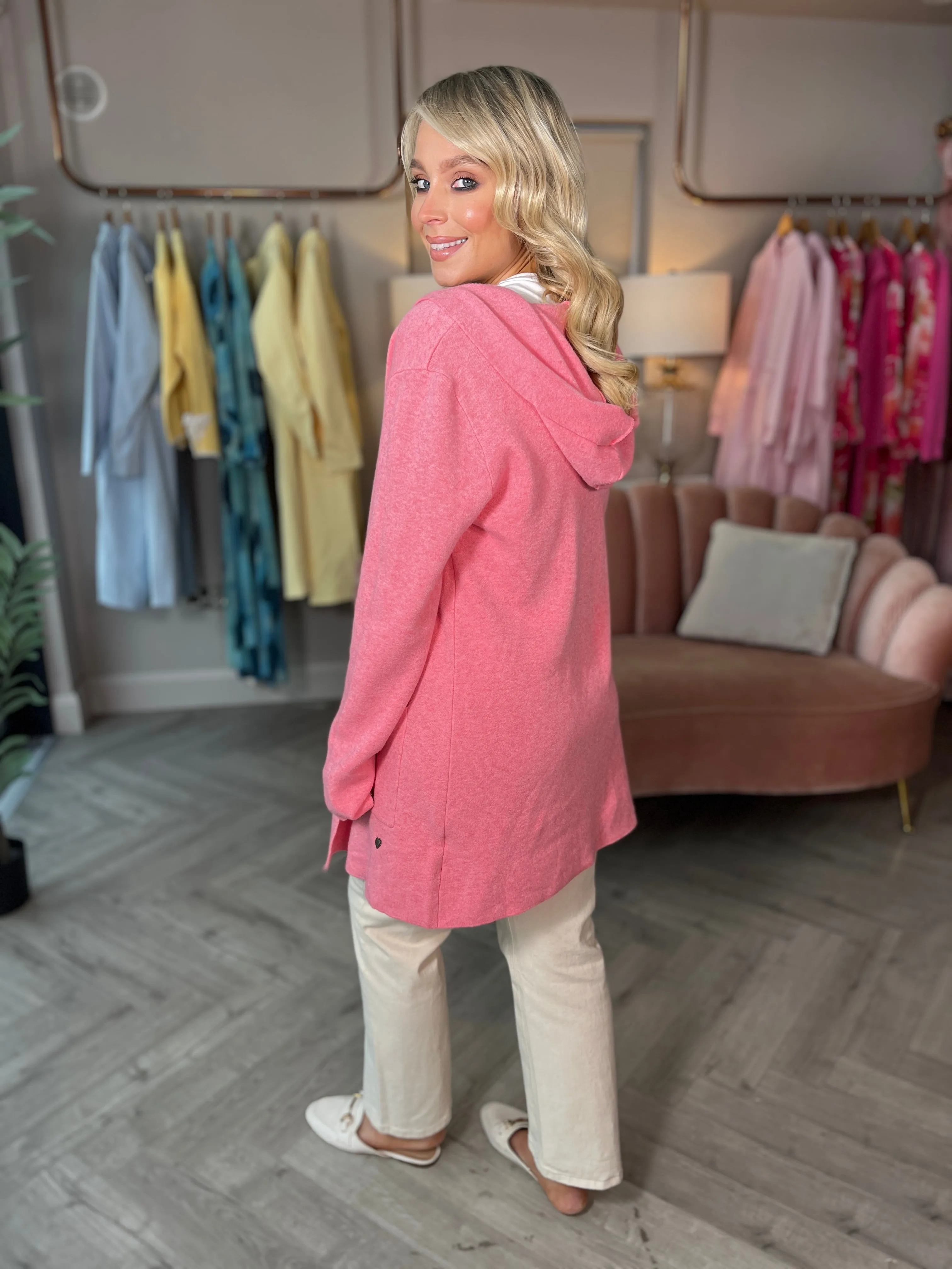 Harlow Pink Hooded Cardi