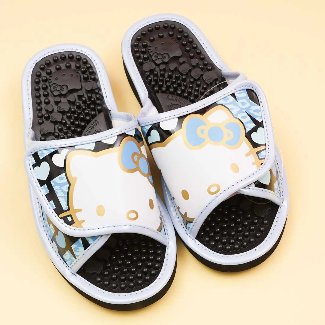 Hello Kitty Velcro Massage Sandals - Blue / Large