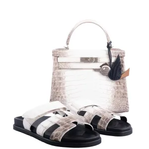 Hermès Himalayan Chypre Limited Edition Sandals Matte Niloticus Crocodile Sz 39