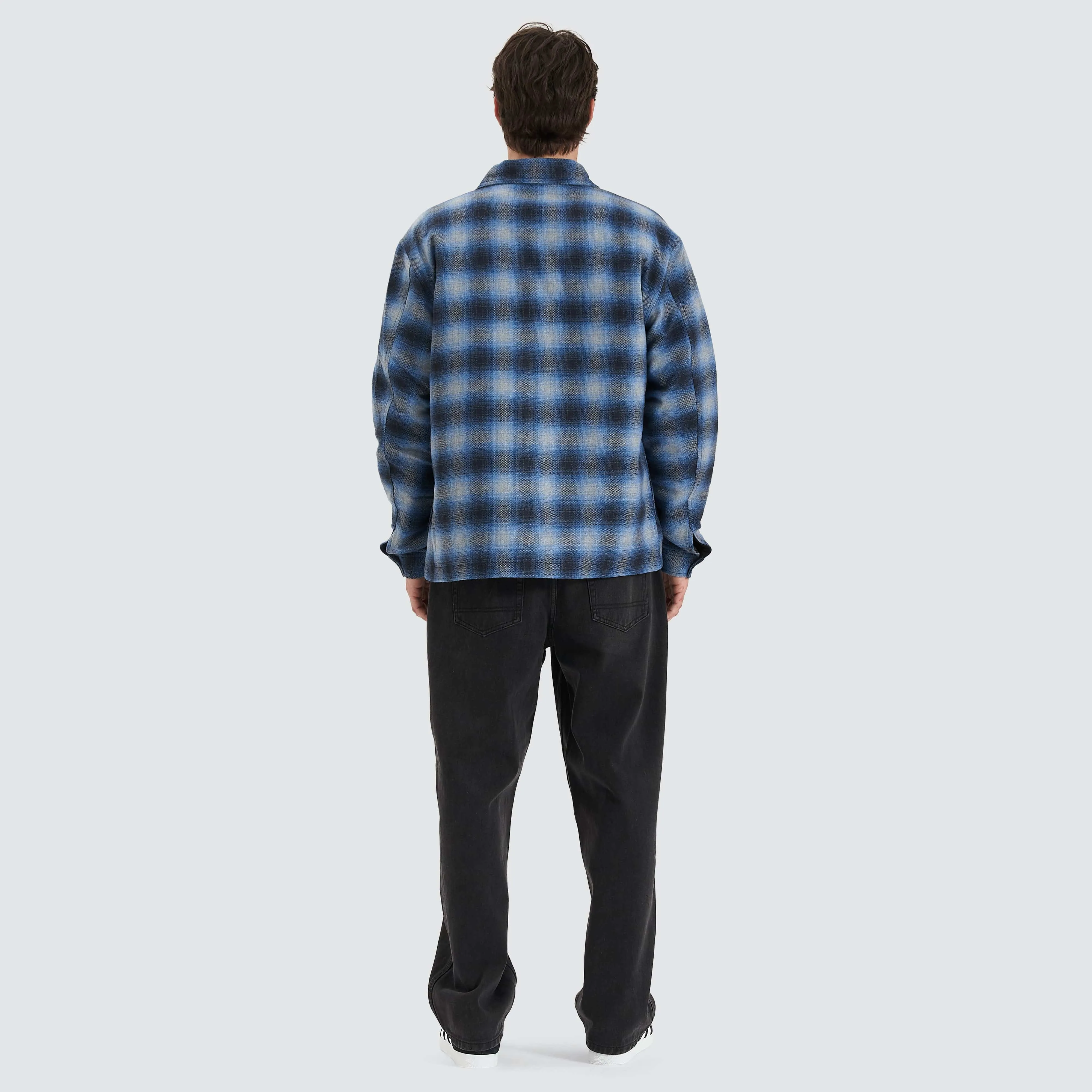 Highland  Relaxed Overshirt Black/Blue Check