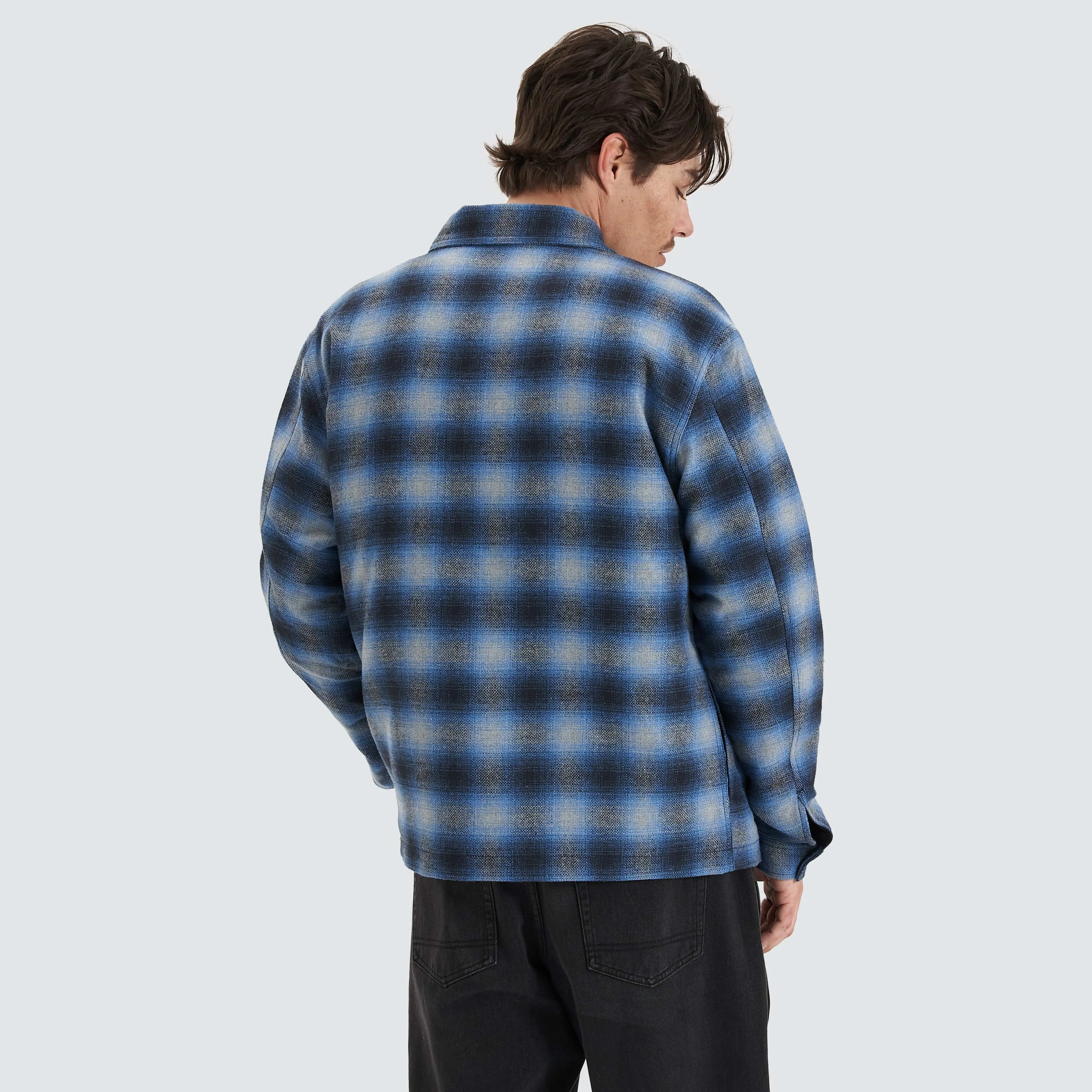 Highland  Relaxed Overshirt Black/Blue Check