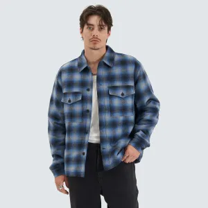 Highland  Relaxed Overshirt Black/Blue Check