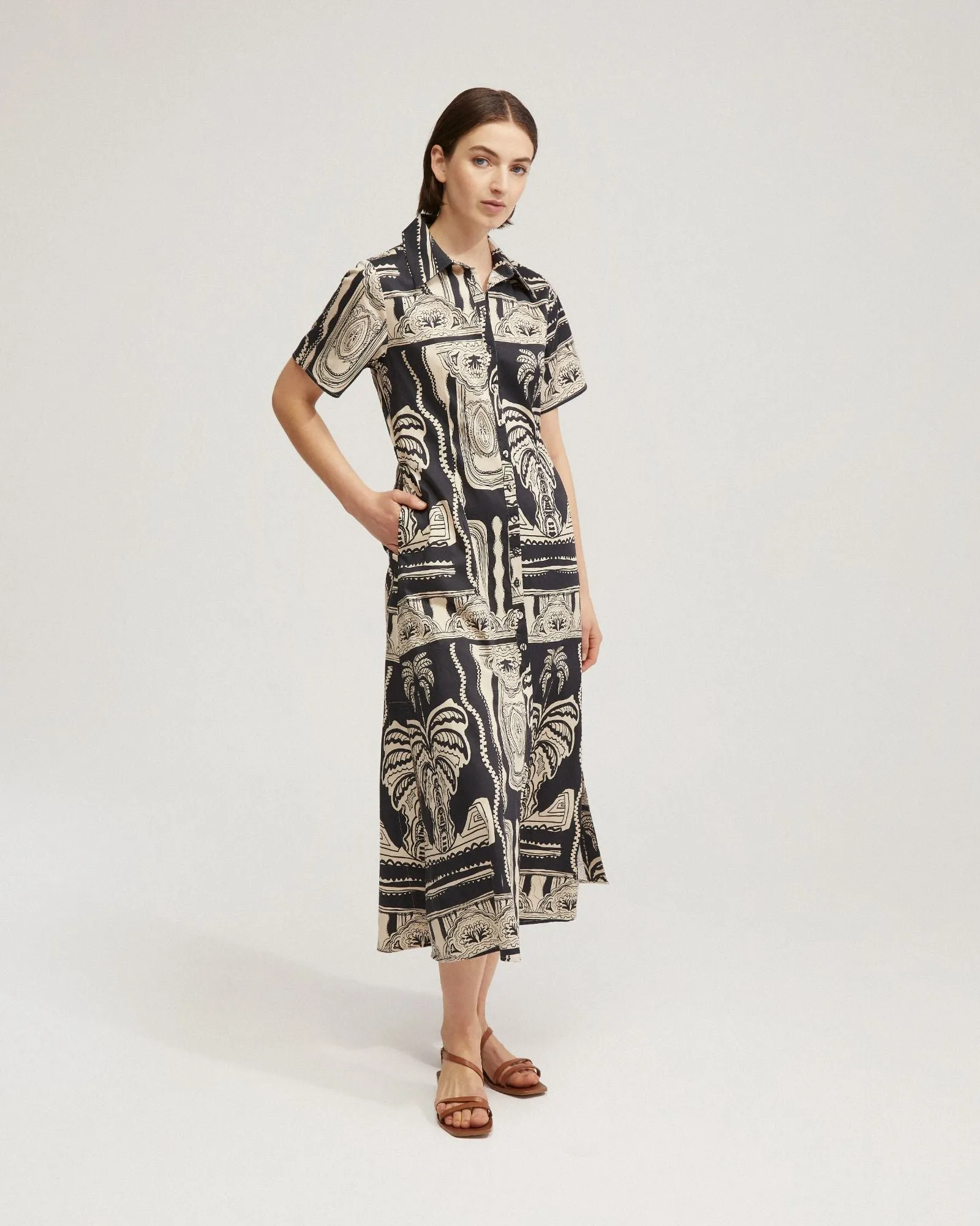 Jasmine Printed Shirt Dress