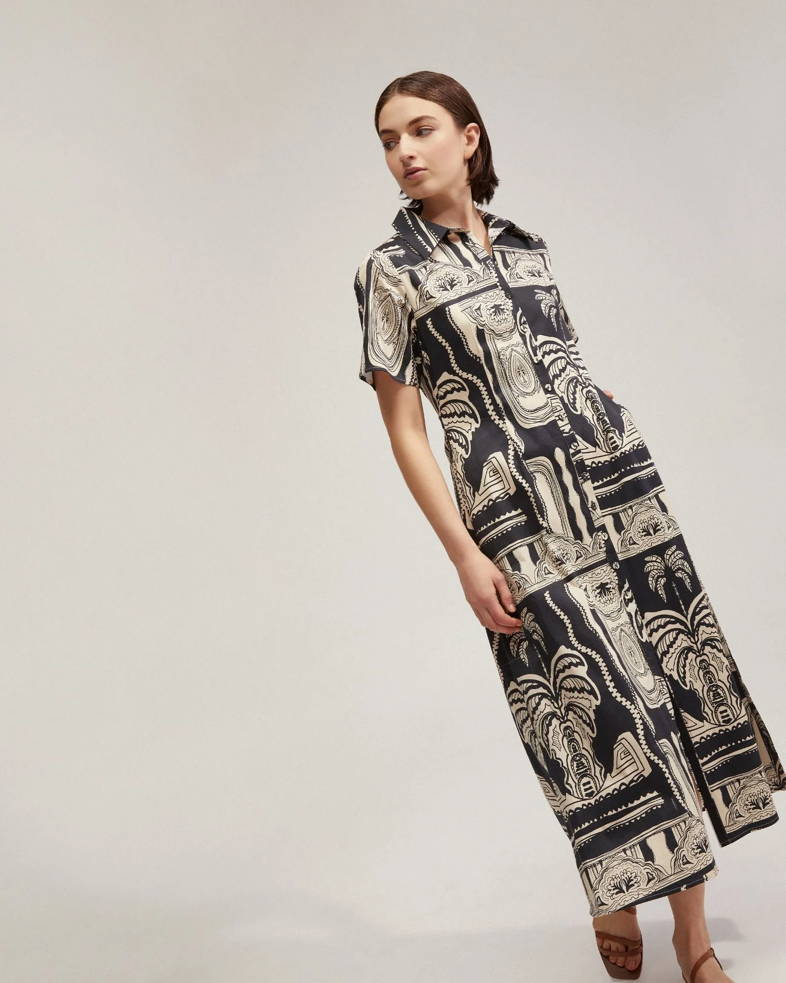 Jasmine Printed Shirt Dress