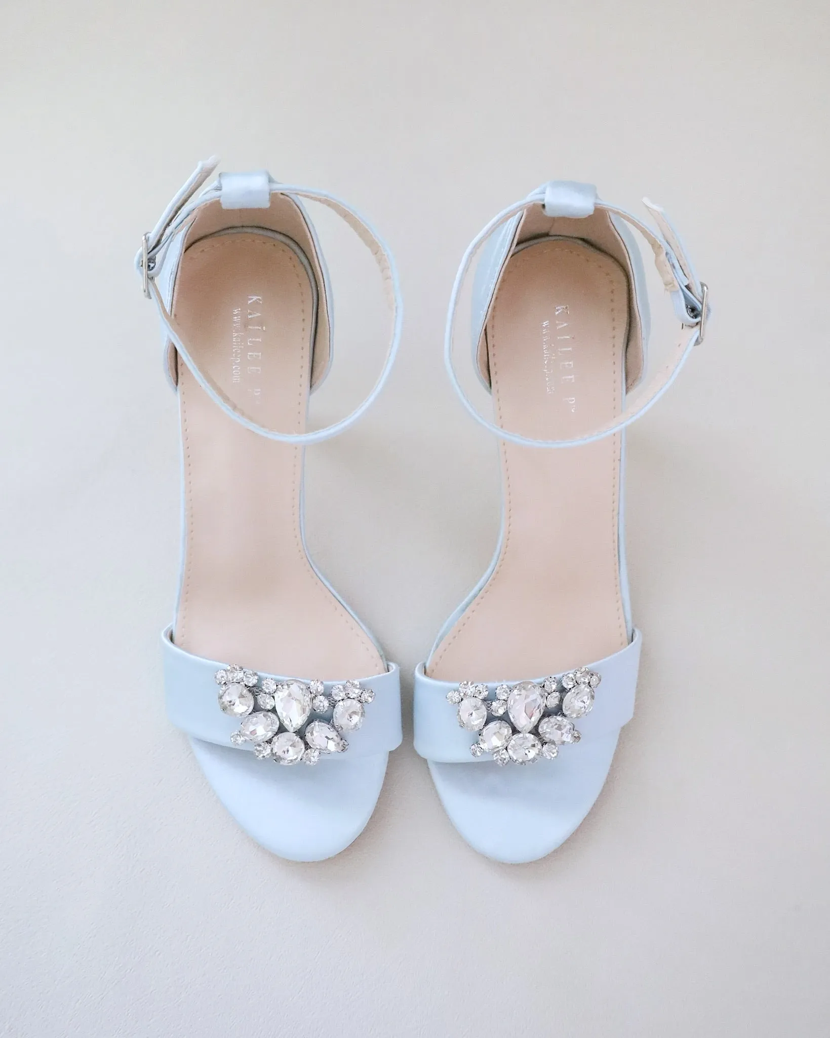 JOSKAA 2024 New Fashion High Heel Satin High Heel Wedding Sandals with Dewdrop Brooch