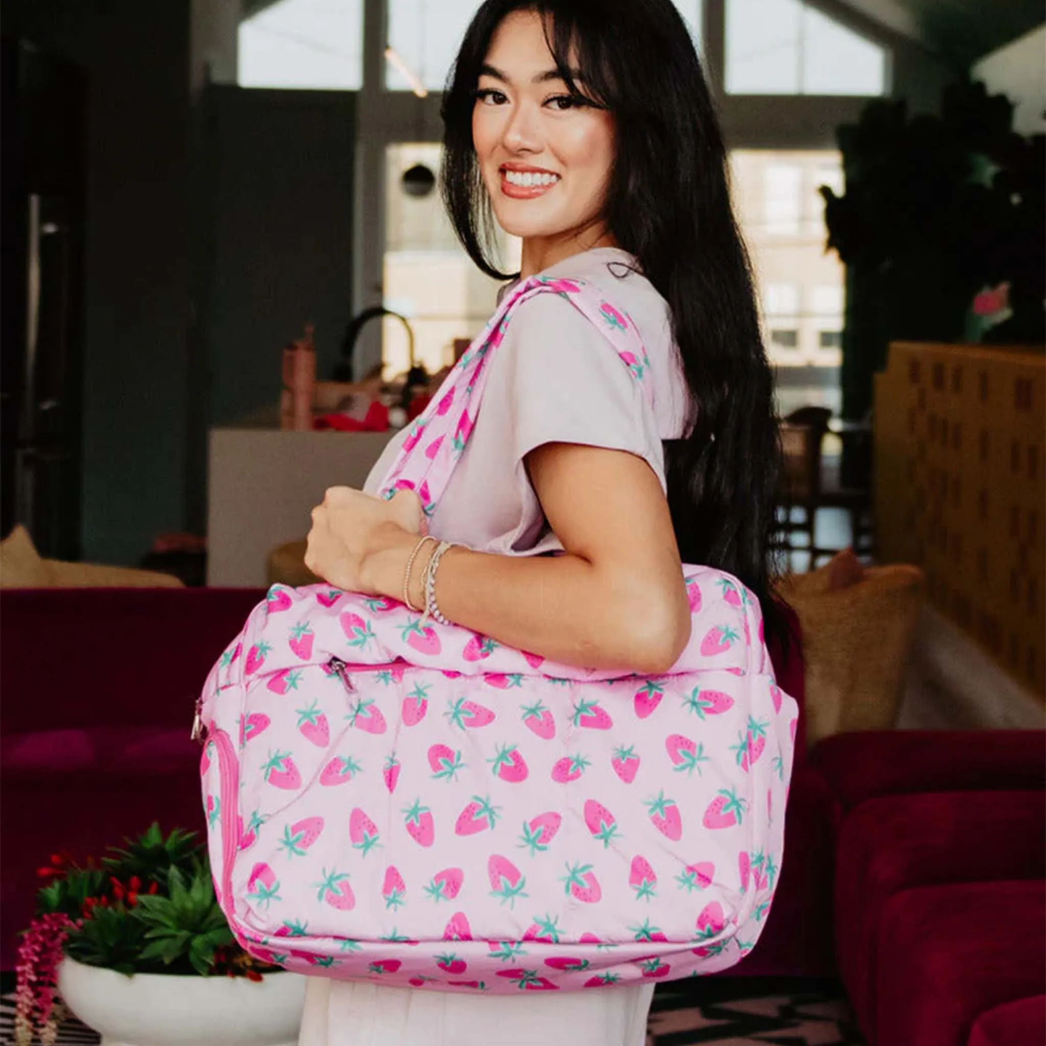 Katydid Strawberry Travel Tote