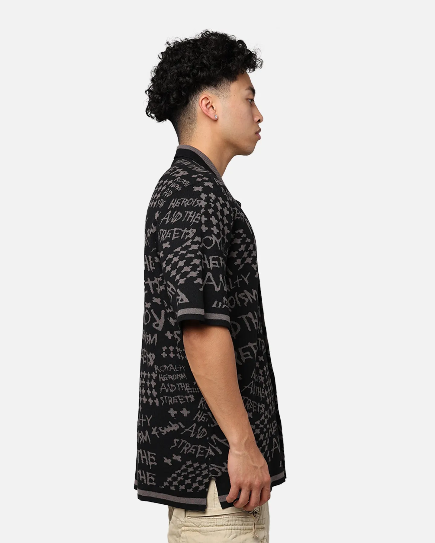 Ksubi Heroism Knit Resort Short Sleeve Shirt Black