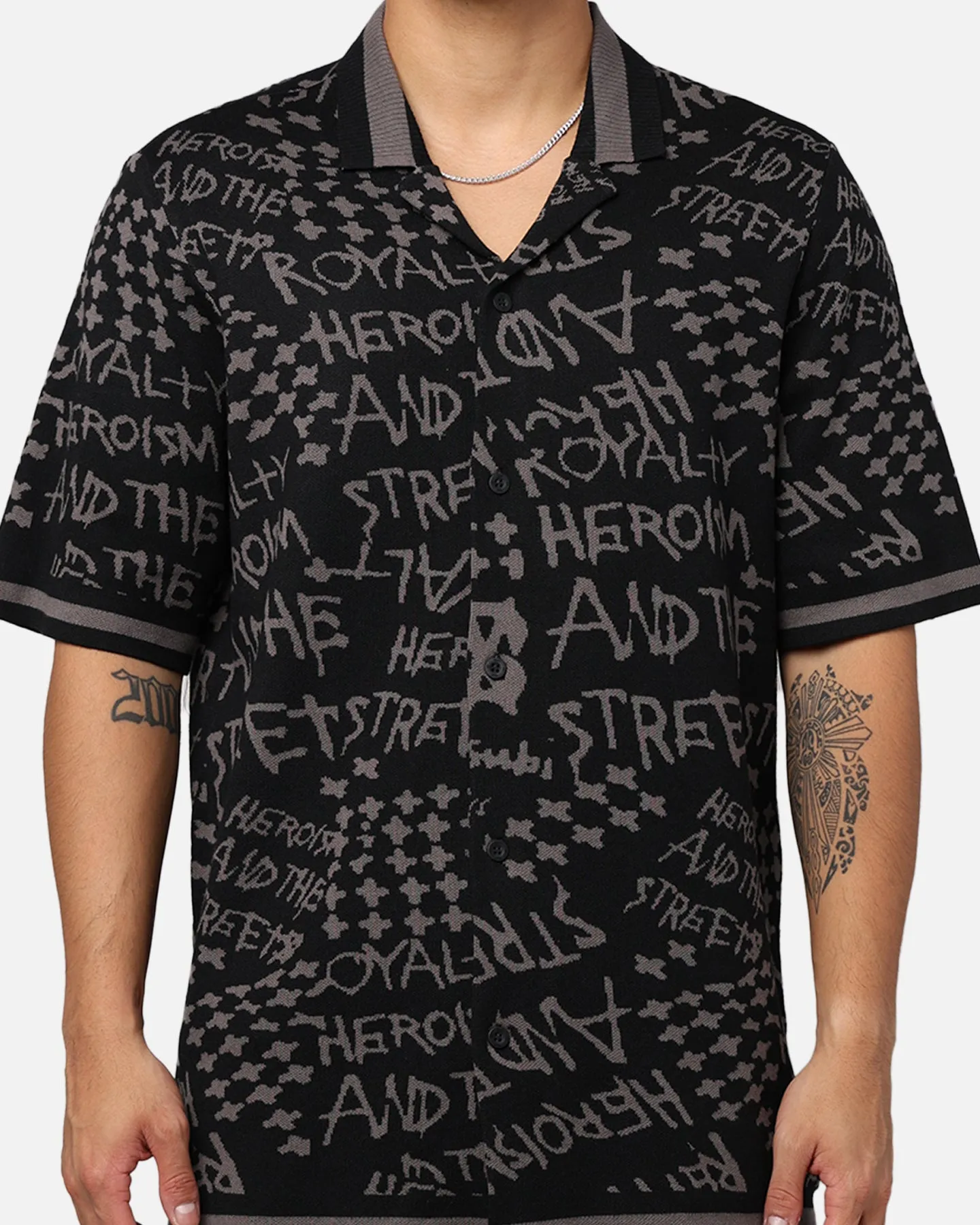 Ksubi Heroism Knit Resort Short Sleeve Shirt Black