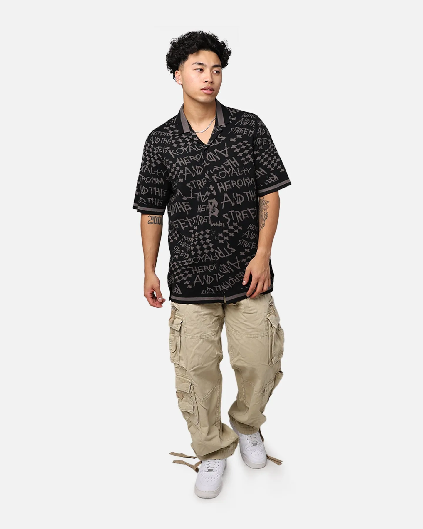 Ksubi Heroism Knit Resort Short Sleeve Shirt Black
