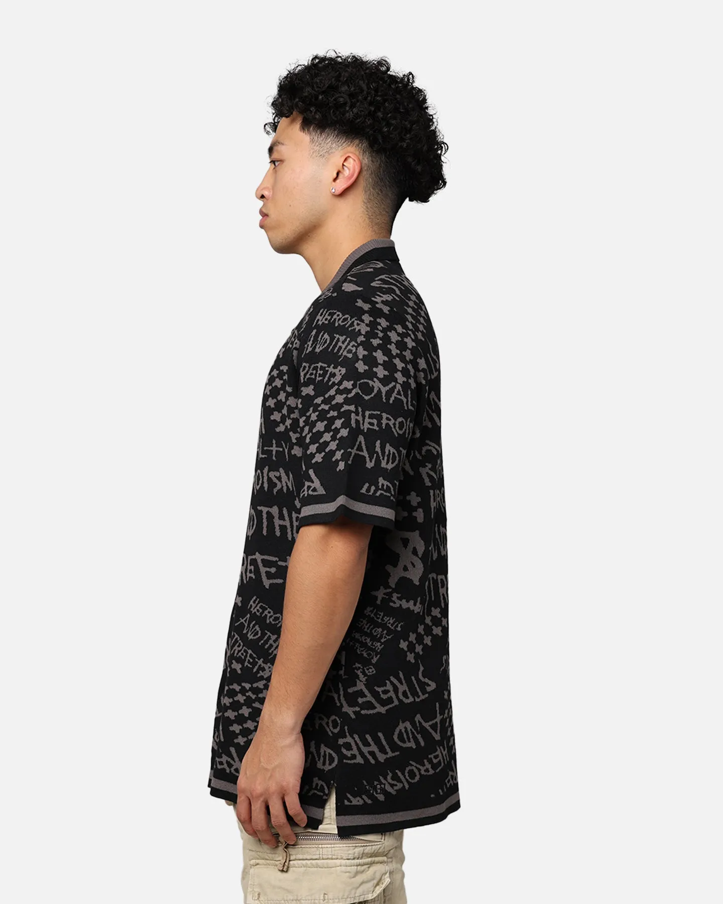 Ksubi Heroism Knit Resort Short Sleeve Shirt Black