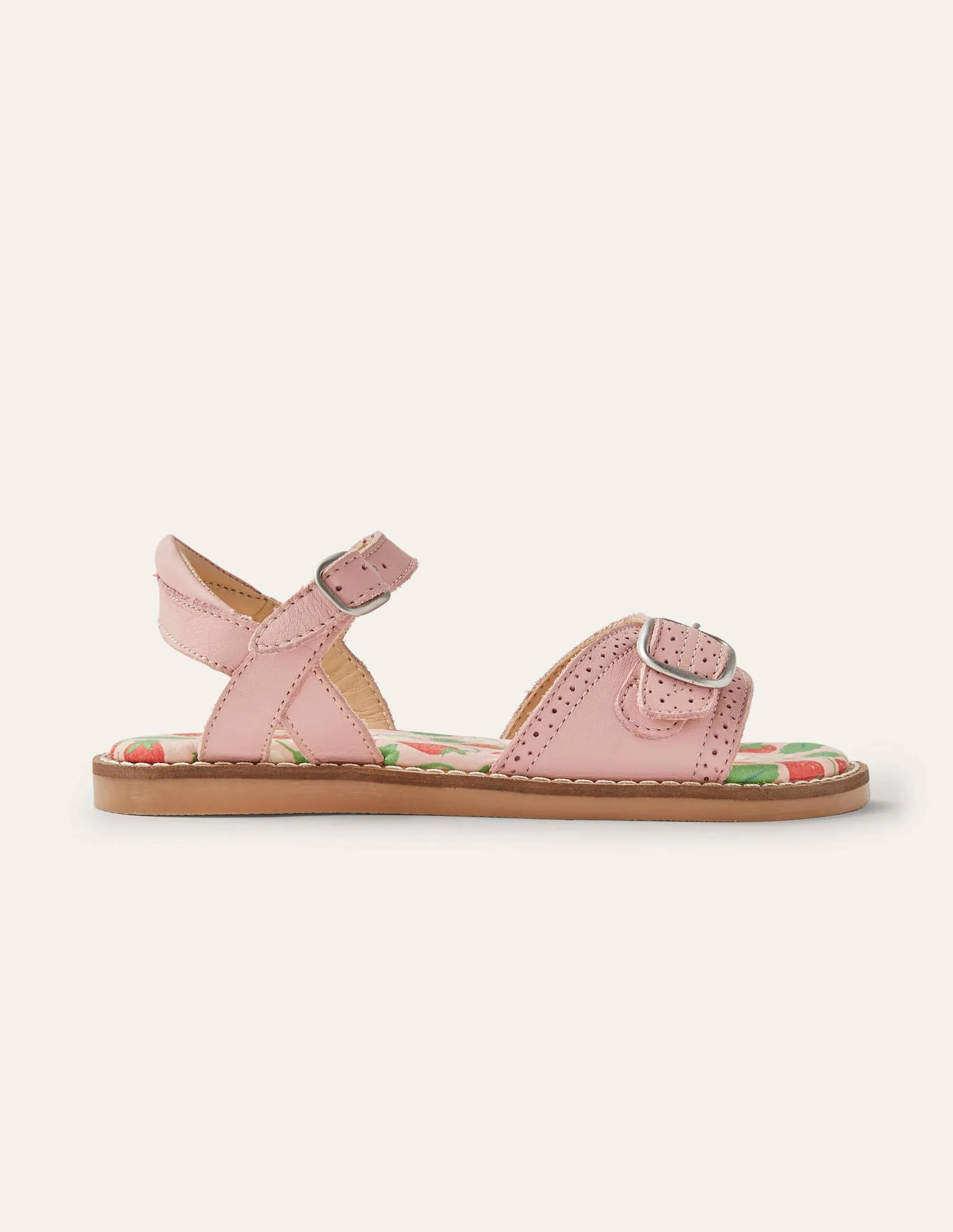 Leather Buckle Sandals-Boto Pink