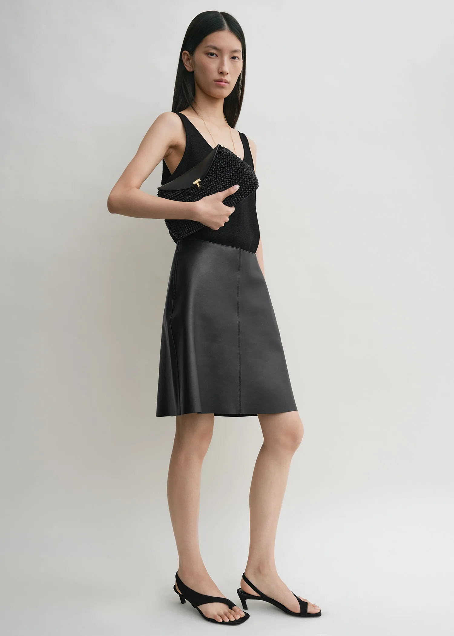 Leather skirt black